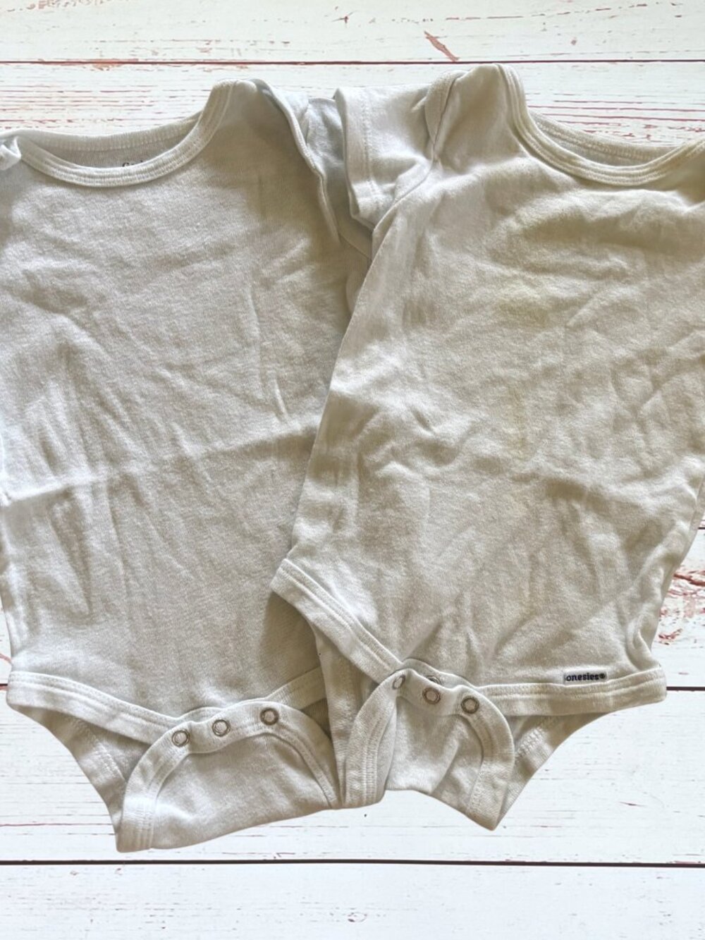Gerber Baby Onesies 3-6M | 2 Pack White Bodysuits | Neutral Baby Basics